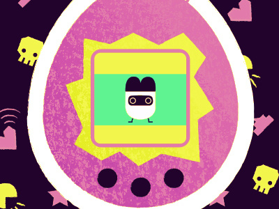 Tamagotchi 90s character color cute illustration naif tamagotchi toys