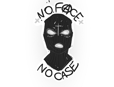 Balaclava riot slogan no face no case black case criminal dark face fashion illustraion modern resume riot sketch slogan street art terrorist vector