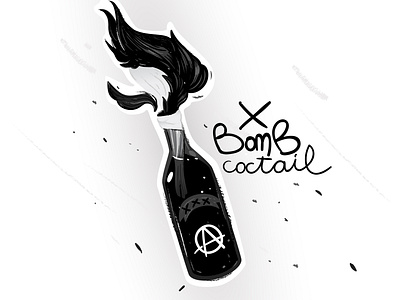 Bomb "Cocktail Molotov" Fire hot vector anarchy sticker xxx