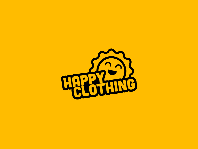 HAPPY CLOTHING OPTION LOGO overlay studio vietnam logo learn logo new brand design branding indentity happy logo fashion logo baby logo mascot logo cute logo sun icon sunshine logo sun logo