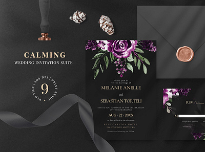 Calming Wedding Invitation Suite clean clean invitation design elegant elegant invitation fresh invitation