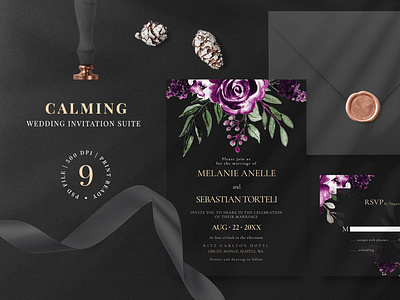 Calming Wedding Invitation Suite