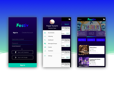Festival App Design design festival logo design ui user interface ux