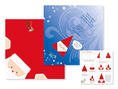 Christmas card card christmas folding instructions santa