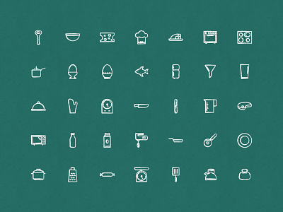 Sketchy Kitchen Icons cooking drawn icons iconset kitchen restaurant sketch