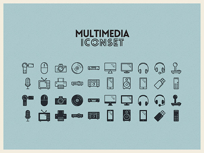 Multimedia Iconset icons illustration multimedia
