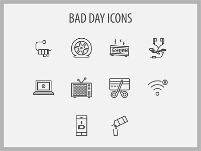 Bad Day Icons bad failure icons iconset mistake nerd
