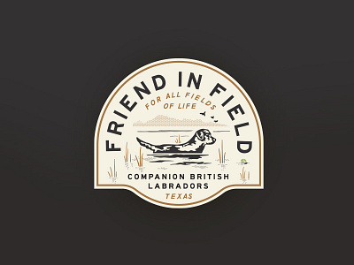 Friend in Field Branding badge brand branding dog identity logo design outdoors
