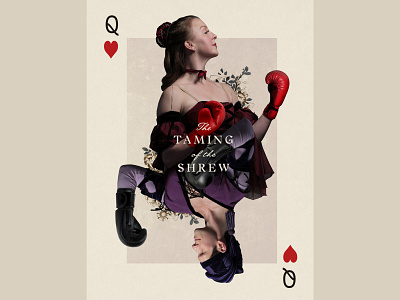 Taming of the Shrew art ballet design digital art digital collage digital illustration playing card