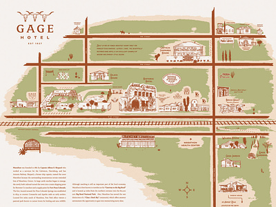 Gage Hotel Property Map hotel hotel branding illustration map