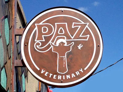 Paz Sign brand identity led logo sign signage steel