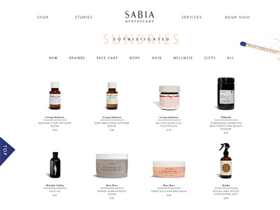 Sabia branding design e commerce ui web design