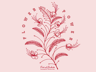 Pitchfork Pretty - Merch Design design flowers hospitality illustration