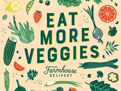 Eat More Veggies branding design farm food identity illustration produce texas veggies