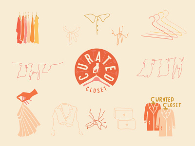 Curated Closet brand branding clothing design identity illustration logo stylist