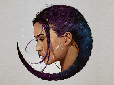 Half Moon art digital painting illustration