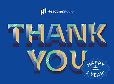 Thanks bevel happy birthday illustrator promo thank you typography