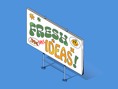 fresh ideas branding campaign illustration yard sign