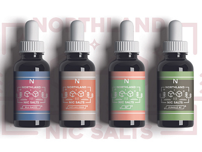 Northland Nic Salts bottles labels packagedesign trees vape