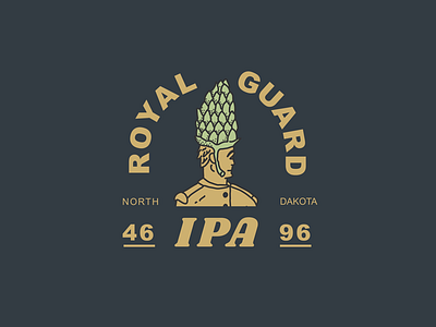 Royal Guard IPA beer label craft brew gold hops ipa soldier