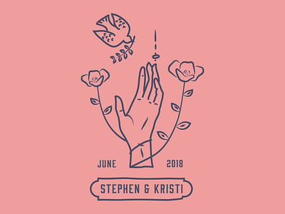 Stephen and Kristi blessup dove hand marriage ring wacom wedding