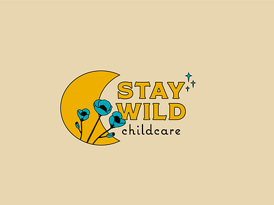 Stay Wild Childcare daycare flowers crescent moon