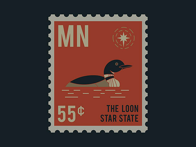 The Loon Star State loons minnesota north stamp star