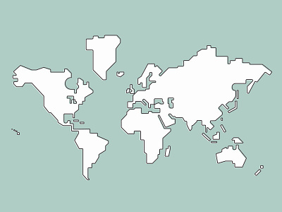 Simple World Map earth map travel vector world