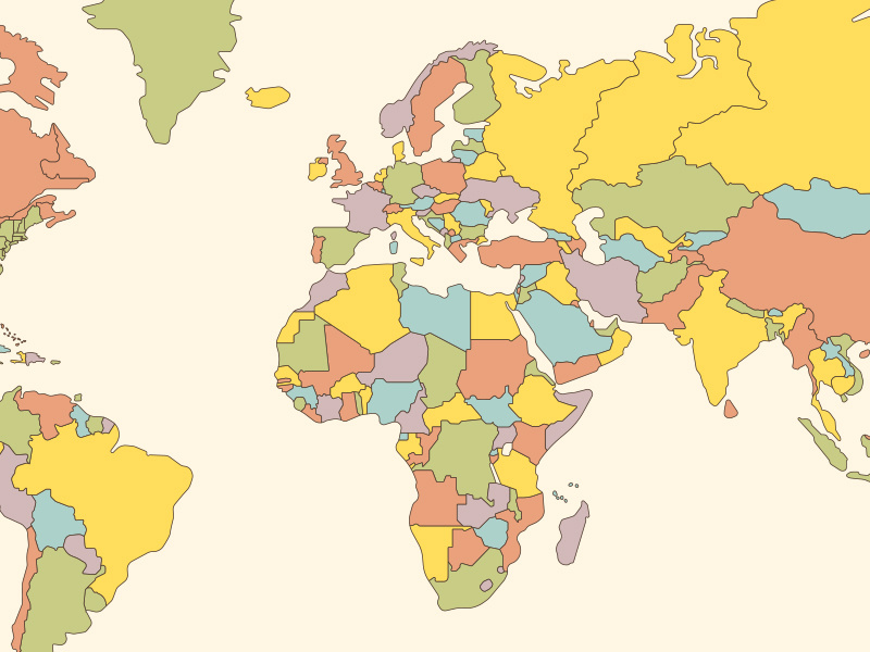 Simple World Map Countries 4539