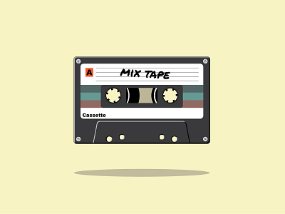 Mixtape design flat icon illustration mixtape retro vector vectorart