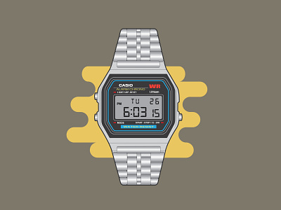 Casio watch casio design flat icon illustration retro vector vectorart watch