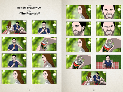 Borsodi Brewery Co. - TVC Storyboard - The Pop-tab art commercial design drawing illustration ipad procreate storyboard storyboarding televisioncommercial