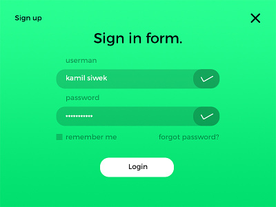 [PSD] - Day 001 - sign in 100 day challenge dailyui flat form green minimal login psd sign in sign up ui ux