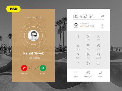 [PSD] - Day 003 - Dial Pad app call clean dailyui dial minimal pad smartphone ui user experience user interface ux