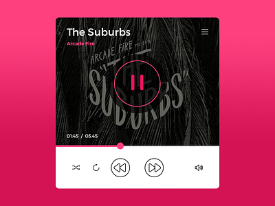 Day 005 - Music Player 100 days clean daily ui element music player ui ui design ux web web design