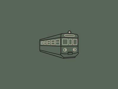 Train icon outline car green icon legend logo outline poland polish retro subway train transport