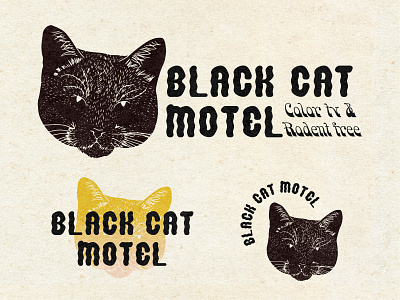Black Cat Motel Logo branding cat cats gradients hotel houston logo logos motel neutrals roadtrip texture travel