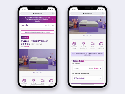 Purple Holiday Shipping ecommerce mobile product ui ux