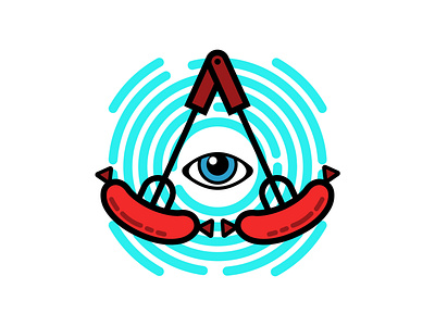 Illuminati cook out art branding design flat icon illustration illustrator logo minimal vector