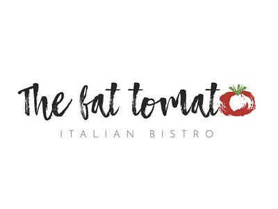 The Fat Tomato Italian Bistro Logo bistro brush font design illustration logo restaurant tomato vector