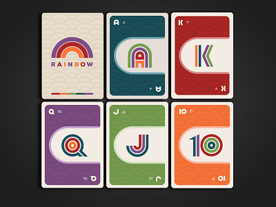 "Rainbow" - All 5 Colors board game board games card game card art card games design retro vector vector art