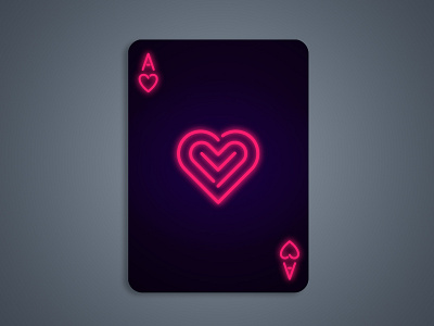 Neon Ace Of Hearts ace board game board games card game card art card games design game poker poker card poker cards vector art