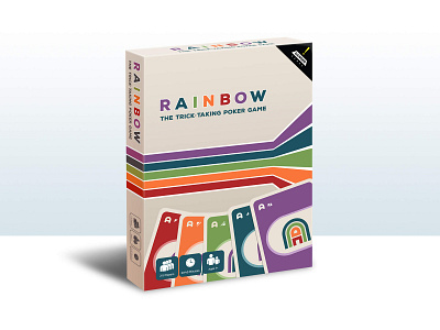 Rainbow Card Game Tuck Box board game board games branding card game card art card games design game game art packaging packaging design retro vector vector art