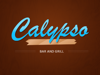 The Calypso blue logo texture wood