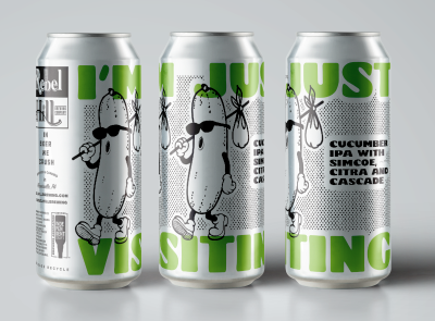 "I'm just visiting" Can design for Rebel Hill Brewing.