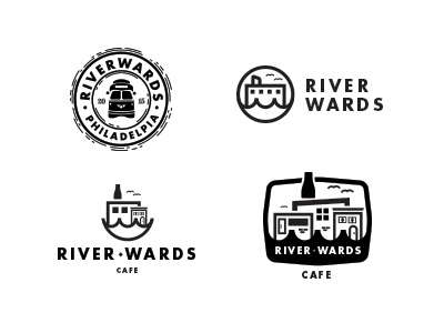 River Wards Cafe badge coffee futura icon identity illustration philadelphia
