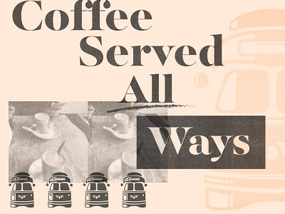 Coming soon coffee halftone icon layout philadelphia