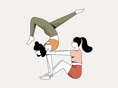 Acroyoga acroyoga characters girls illustration ladies scorpion vector yoga yoga pose yogi