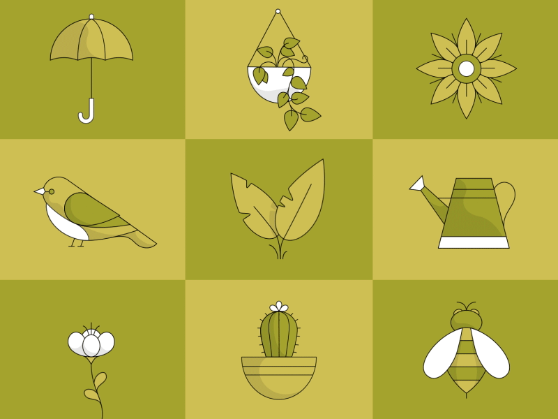 Spring has sprung animation illustration plants spring