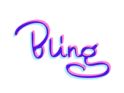 Bling calligraphy font lettering type